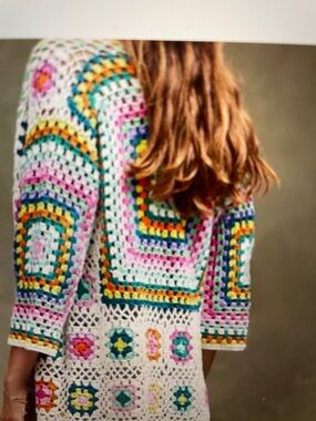 Self contrast open cardigan/cover up sz m/l